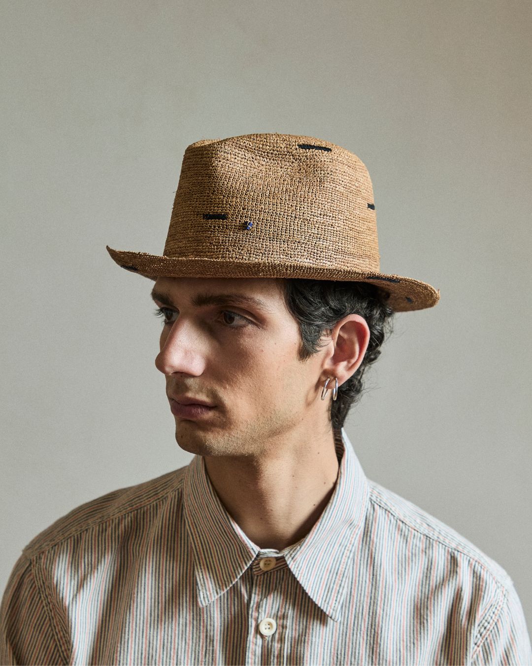 Hobo Rafia Crochet Tea Black - Italian handmade hat from Florence | SUPERDUPER