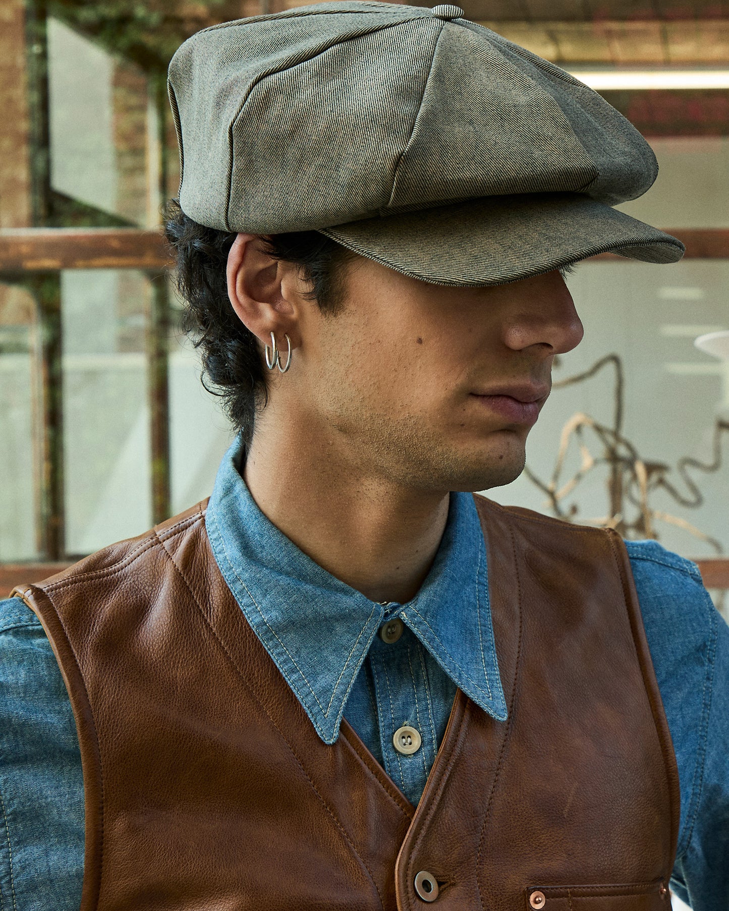 Simonon Denim Brown - Italian handmade hat from Florence | SUPERDUPER