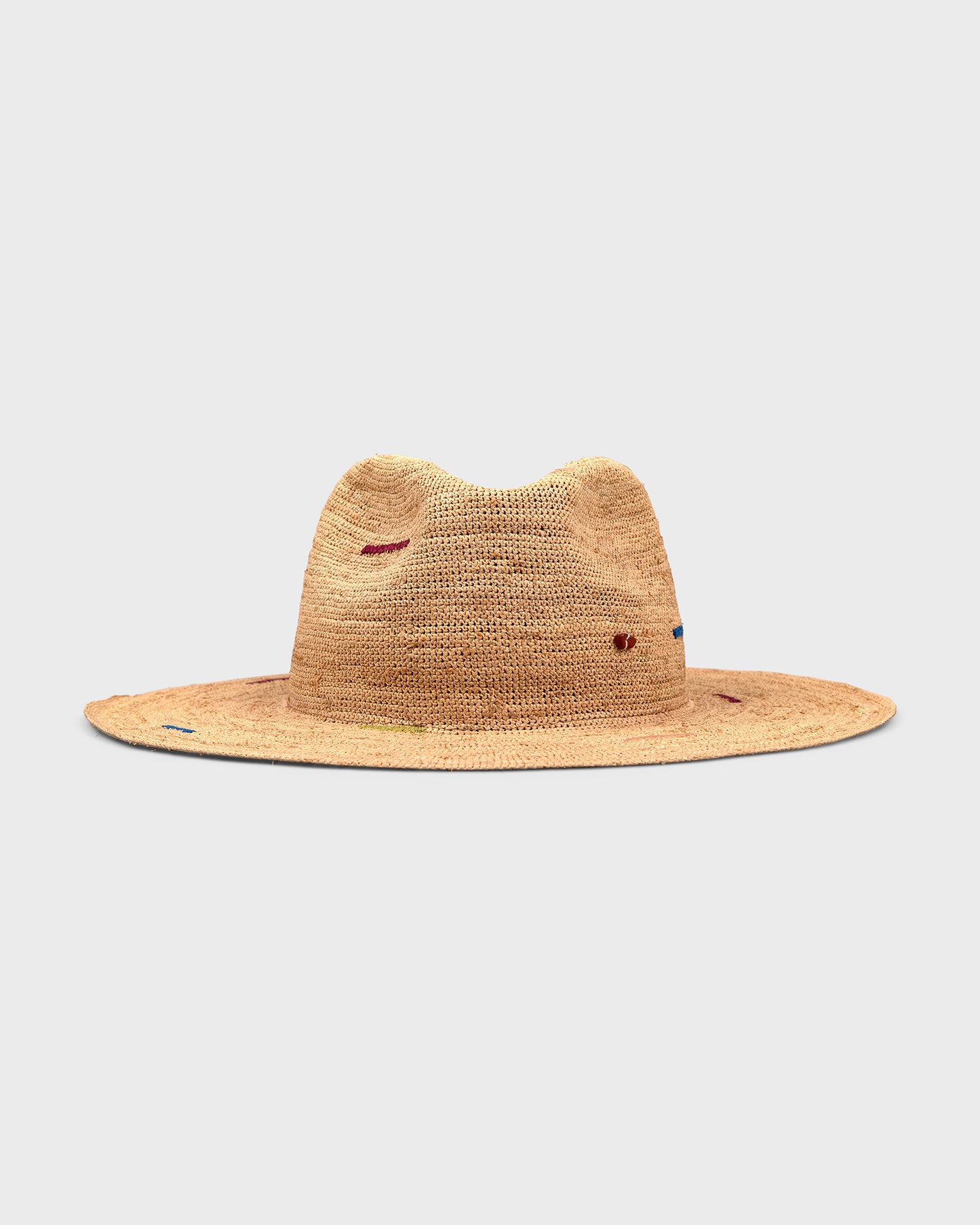 Wandermate Rafia Crochet Multicolor Stitches - Italian handmade hat from Florence | SUPERDUPER