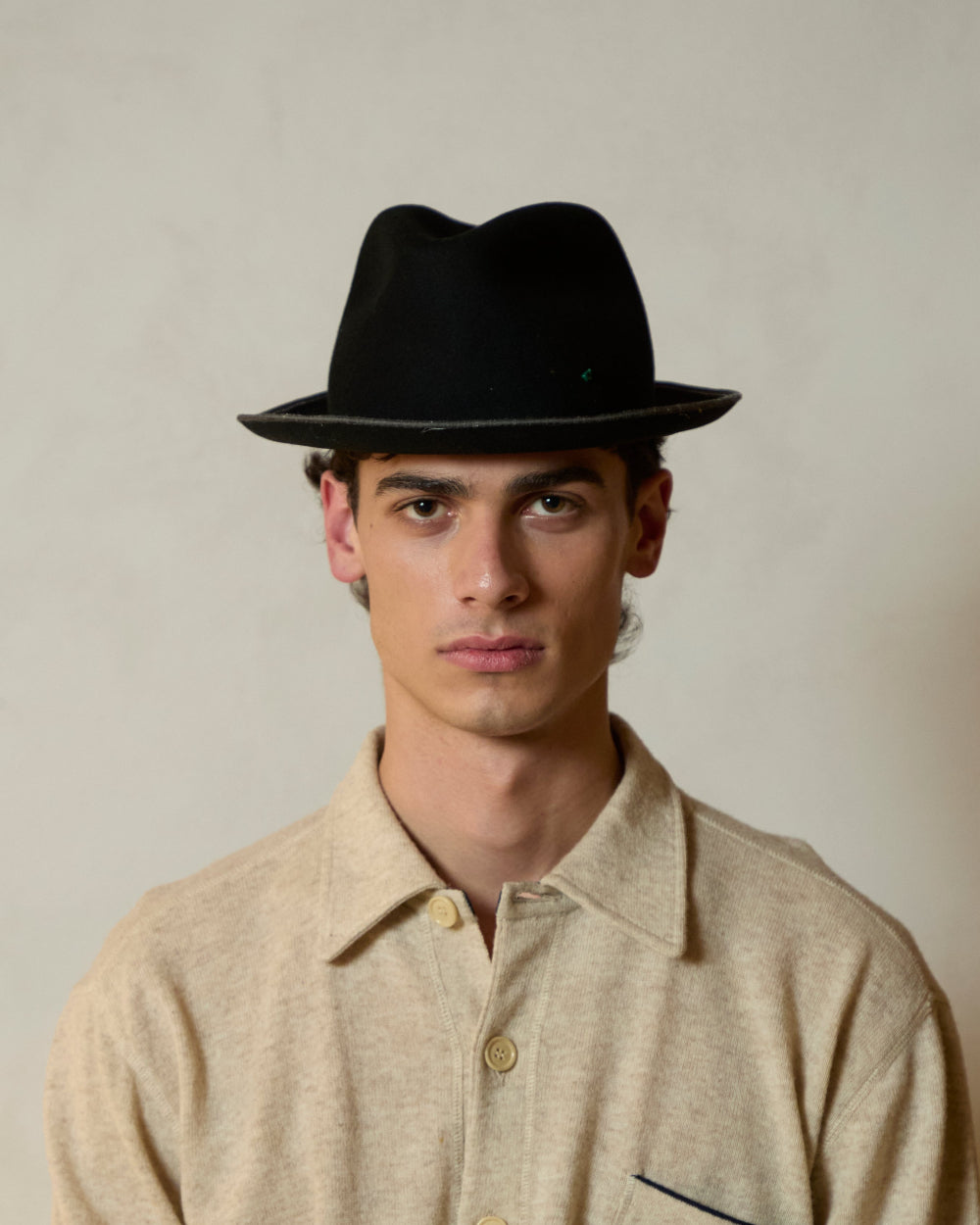 Hobo Sharp Black - Italian handmade hat from Florence | SUPERDUPER