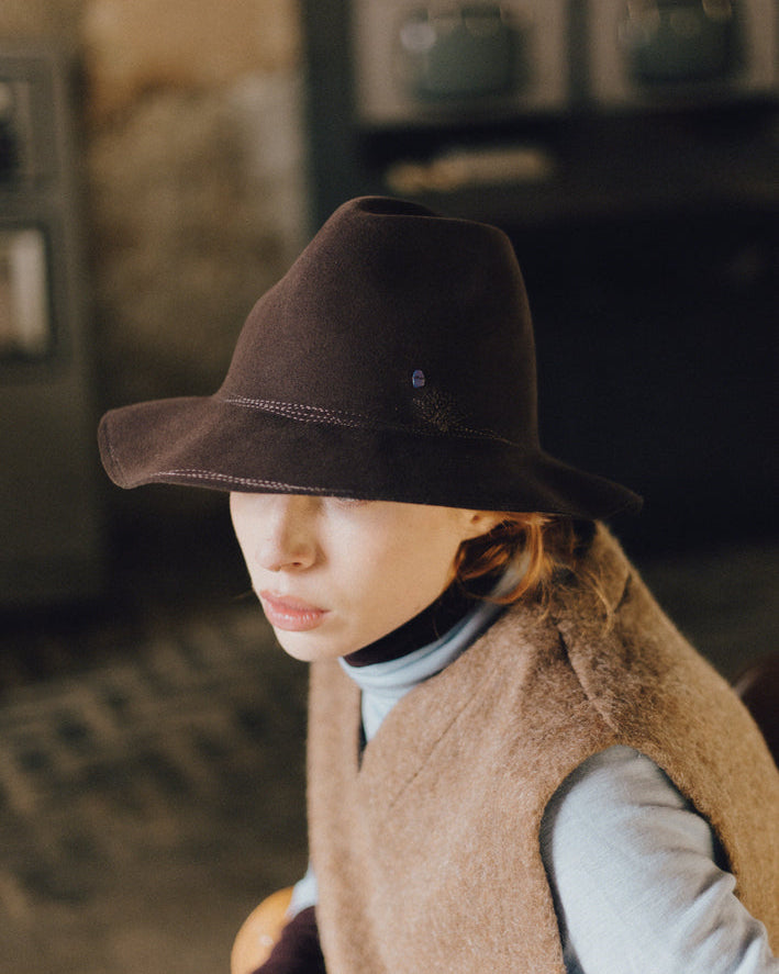 Flower Picker Dark Brown Soft - Italian handmade hat from Florence | SUPERDUPER